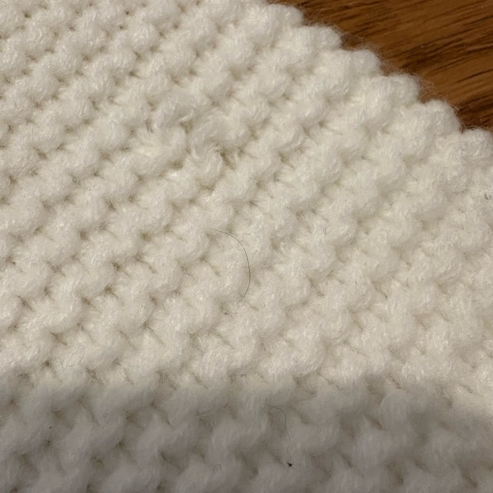 White Cardigan Sweater with Black Heart Design - Picture 3 of 4